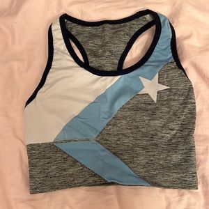 LNDR stripes and stars sports bra top